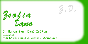 zsofia dano business card