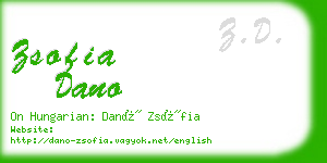 zsofia dano business card